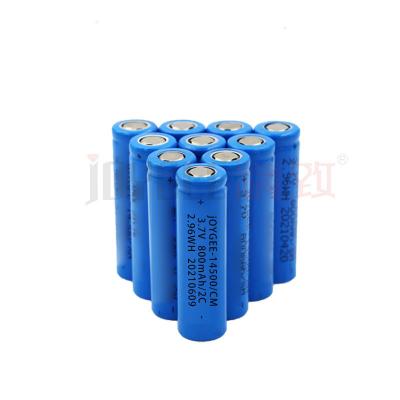 China Toys Li Ion Battery 14500 Rechargeable Li-ion Battery 3.7v 2C 800mah A Size For Electronics for sale