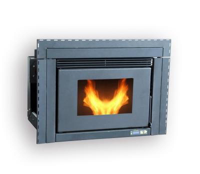 China Modern Design Wood Pellet Stove Built-In Fireplace Insert Type With Remote Control Te koop