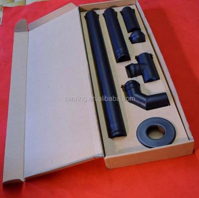 China Durable Black Painting kitchen chimney pipes, 80 mm diameter pellet stove pipes zu verkaufen