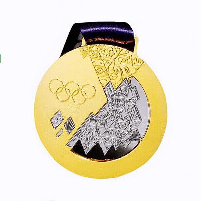 China Custom Europe Medal Maker Zinc Alloy Die Casted Matte Gold Olimpic Medal 3D Engraved Royal Olimpic Medal for sale