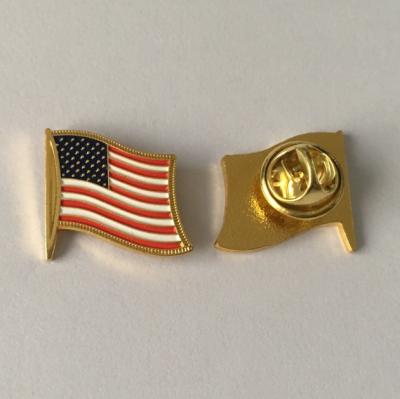 China China Customized Customized Metal Lapel Pin Logo Souvenir American Flag Gold Engraved Lapel Pin for sale