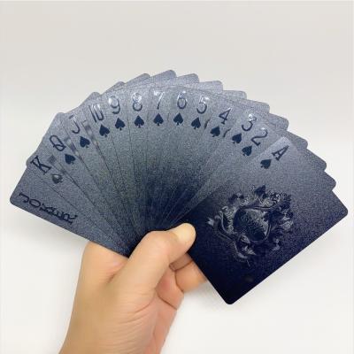 China New Quality Plastic PVC Smooth Waterproof Black Poker Cards Durable Creative Playing Cards Gift for sale