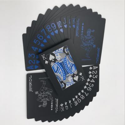 China Luxury Promotional Personalized Playing Cards Plastic PVC Waterproof Black Poker Cards New Design for sale