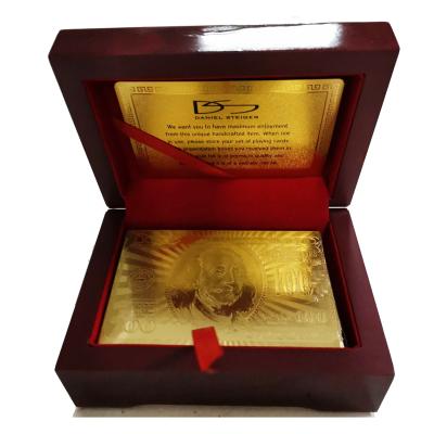 China OEM Waterproof Wholesale Durable Water Proof Gold Foil Playing Cards Piglet Cards With Wooden Box for sale