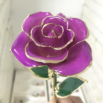 China Natural Rose 24k Gold Plated Natural Rose Flower For Mother's Day for sale