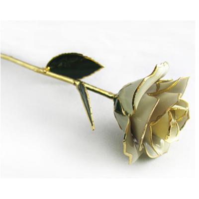 China Natural Wholesale Preserved Rose Flower Rose Gold Tipped Rose In Gift Box for sale