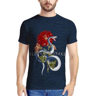 China Anti-Wrinkle 3D Snake Printing Custom T-shirt Apparel Manufacturers Men's T-shirts On Demand With Custom Logo for sale