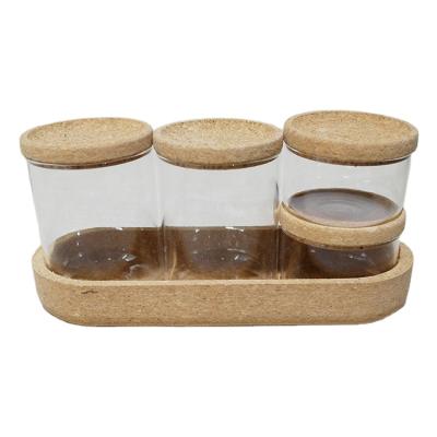 China Mason Spice Jars With Wood Viable Wholesale Glass Lid And Tray for sale