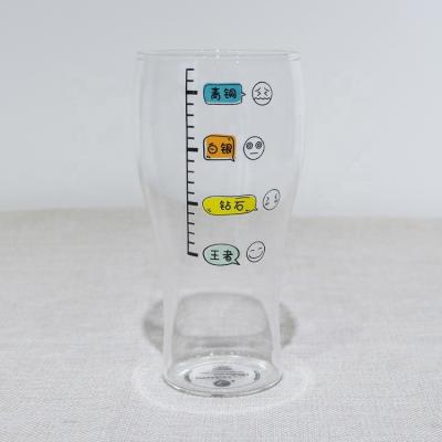 China FILE 600ml Transparent Texture Beer Glass Tumbler , Glass Mug for sale