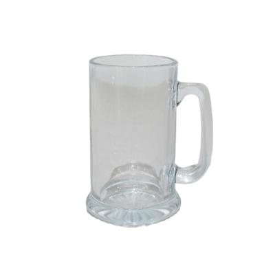 China Sustainable 16oz Beer Glass Mug With Handle With Customized Decal for sale