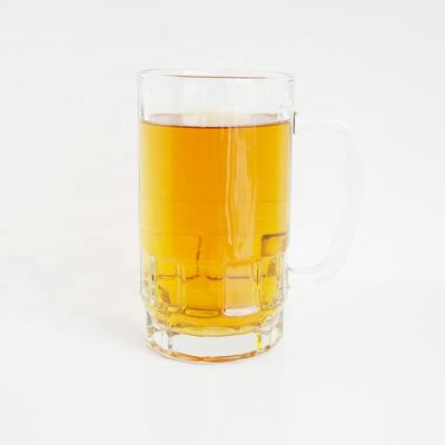 China Wine Whiskey Cocktail 16oz Crystal Glass Beer Drinking Mug Beer With Handle Glass Mug for sale