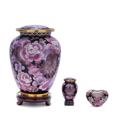 China Floral American Style Blush Elite Souvenir Cloisonne Urns for sale