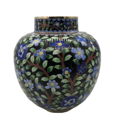 China American Nightingale Style Cloisonne Urns for sale