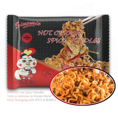 China SINOMIE High Quality Popular Super Spicy Low-sodium Fast Food Korean Bulk Instant Noodles for sale