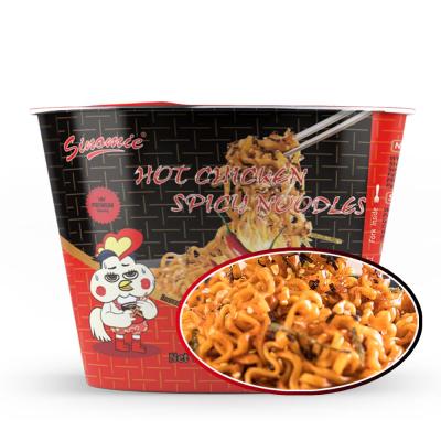 China Chinese Flavor Instant Spicy Hot Spicy Bowl Chicken Fire Ramen Noodles Halal Meat Low-sodium Making Instant Noodles for sale