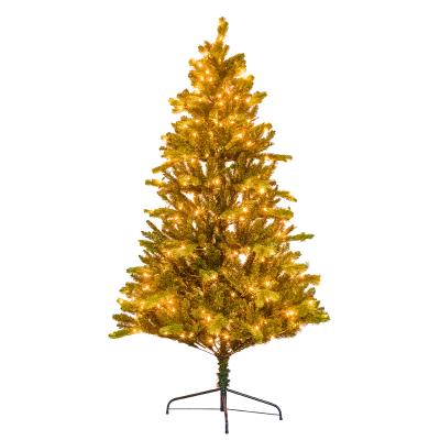 China Durable / Fire Resistant Christmas Home Decoration Pre-lit Artificial Christmas Tree With Warm White Light for sale