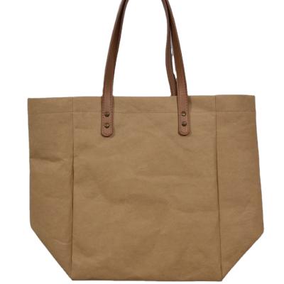 China Dupont Brown Paper Bag Gift Bag Hand Wash Hand Handled Custom Waterproof Eco - Friendly Shopping Bag for sale