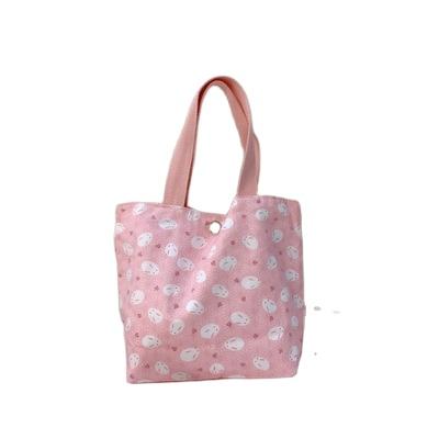 China Cute Small Bag Handled Cloth Printing Wholesale Handbag Lunch Bag Small Shopping Bag for sale