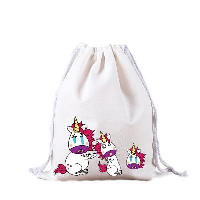 China Custom Printed Small Handled Canvas Drawstring Dust Bag For Jewelry for sale