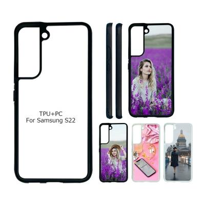 China Blank Shockproof Sublimation Phone Case For Samsung S22 2D TPU+PC Custom Sublimation Printing Protective Mobile Covers for sale