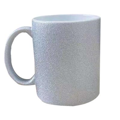 China CLASSIC Wholesale Customizable White Glitter Sublimation Diy Supplier Factory Coated Ceramic Mug for sale