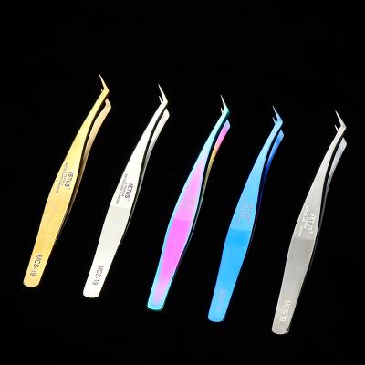 China Long Lasting Nude Color Powder Coated Silver Tip Volume Tweezers Eyelash Extension Tweezers Beauty Instruments With Custom Logo for sale