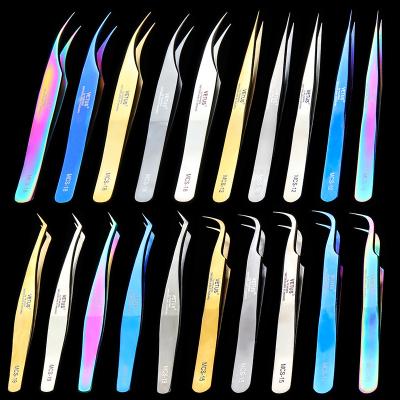 China Durable Custom Logo Private Label Lashes Applicator Tweezers Bulk Magnetic Lash Tweezers Packaging False Eyelash Tweezers for sale