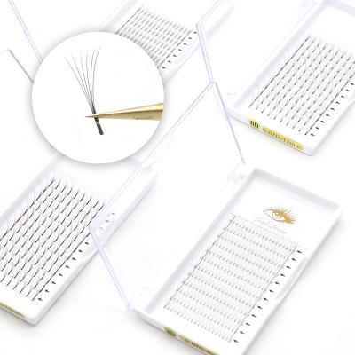 China Natural Soft Professional Korean Pre Made Fan Eyelashes Superroot Whips Big Tray Premade Fans Eyelash Extensions Mega Volume for sale