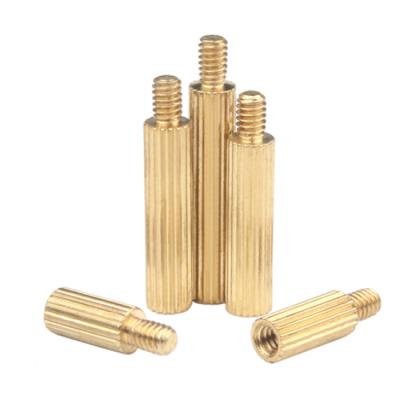 China M2 Round Spacer High Quality Precision Round Knurled Brass Male Female Standoff Spacer Customize for sale