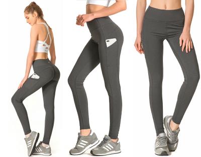 China Antibacterial Women's Casual Daily Wear High Waist Legging Long Fitness Gym Pants Yoga Pants Quick Dry Sports Workout Pants With Phone Pockets for sale