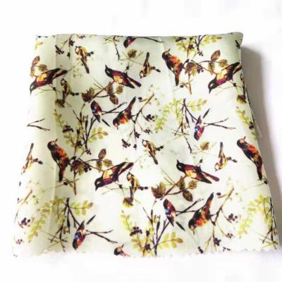 China Sheer in stock 100% digital twill print cupra with robins design for sale