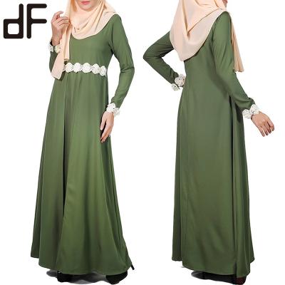 China OEM 95%Polyester+5%Spandex Maxi Dress Malaysia Jubah Abaya Lace Muslim Jubah Latest Design for sale