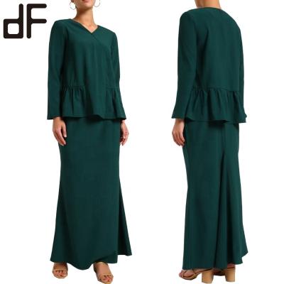 China Baju Kurung Fesyen Women's Dresses 2019 Kebaya Kain Chiffon Baju Kurung Modern Malaysia Baju Muslimah Wear for sale