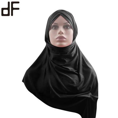 China Wholesale Solid Colors Muslim Instant Polyester Hijab Headscarf Muslim Hijab Women Refine Arabic Muslim Hijab for sale