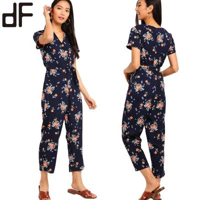 China Lady Fashion Custom Design New Anti-Static Wholesale Supplier OEM Style Floral Printed Overalls Overalls For Women for sale