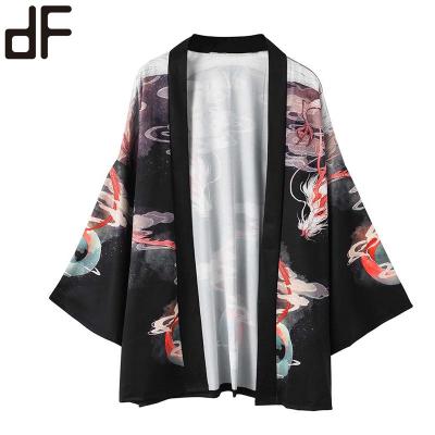 China Wholesale Dragon Printed Vintage Kimono Anti-Shrink Japan Style Men's Kimono Long Sleeve Coat Fashion Anti-Shrink for sale