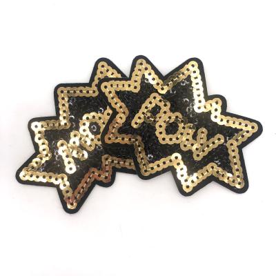 China Fashionable Custom Made Custom Embroidery Patch Design Reversible Sequin Embroidery Patch Jacket Men Sequin Embroidery Patch for sale