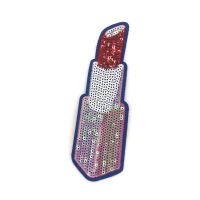 China Viable Custom Sequin Embroidery Patch Design Logo Applique Fabric Badges Patch For Clothing for sale