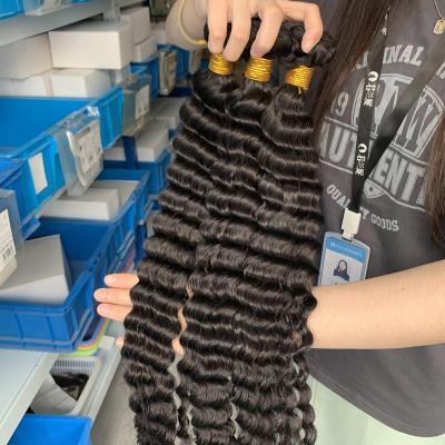 China Natural Silky Straight Unprocessed Brazilian Virgin Hair ,Wholesale Price Cuticle Aligned Deep Wave Hair Bundles for sale