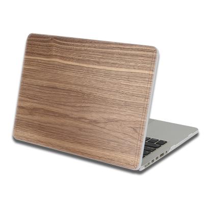 China Real Wood Grain Logo Laptop Case Eco-Friendly Skin Skin Free Custom Shockproof Cover For Macbook Air 13 Inch Case for sale