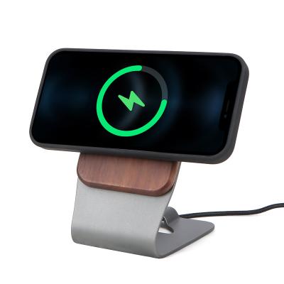 China Induction Smart Wooden Fast Wireless Vertical Charger Station Stand 15W Charger Recognition Wireless Charging Dock for iPhone for sale