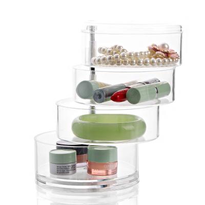 China PS Plastic Cosmetic Display Box Storage With Cover Desktop Jewelry Ear Stud Rack Shooting Props for sale