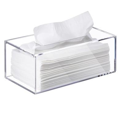 China Durchsichtige Tissuebox Acryl Tissuebox Halter rechteckiger Badezimmer Tissue Dispenser dekorative Box zu verkaufen