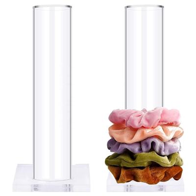 China Carregador de Scrunchie Acrílico Luminoso Corva de Cabelo Vanity Shoot Scrunchie Stand 7.6x3.6 