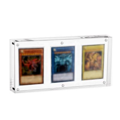 China Acrylhouder Display Card Stand Cross Border 35pt TCG Drie-frame Magnetische Transparante Cartoon Te koop