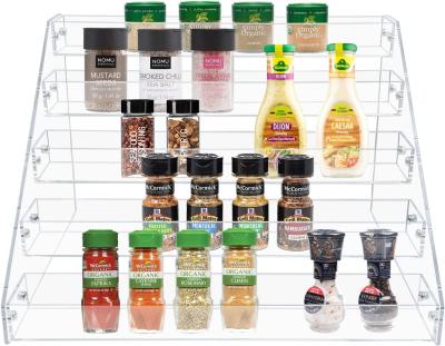 China Op maat gemaakte Acrylic Spice Rack Organisator Schappeigering Voor Bureaublad 12.4x15.35x6.4 inch Te koop