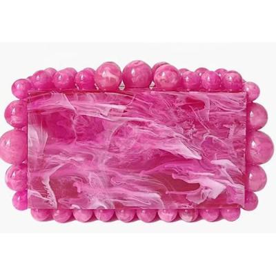 China Lucite Luxury Acrylic Box Handbag Clutch Women Bridal Purse Party Prom Glitter Bucket for sale