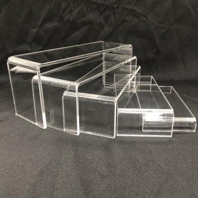 China Mini Acrylic Pop Display Riser Schap Perspex Vensterwinkel Plinth Floor Klein Commercieel Te koop