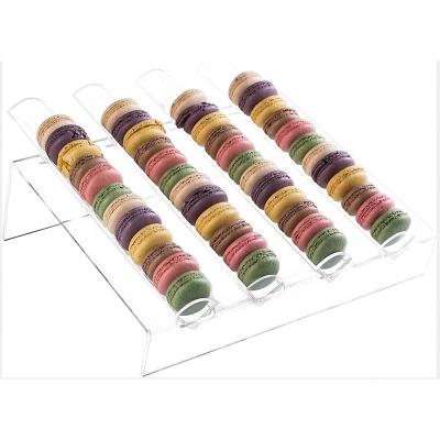 China Acrylic Macarons Display Storage Box Desserts Display Tray Cupcake Cake Stand Showcase for sale