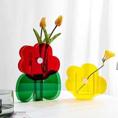 China Party rosa Wolkenform Make-up Pinselhalter Kunststoff Acryl Vase Lucite Blumenvase zu verkaufen